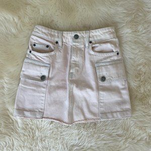 Carmar Light Pink Distressed Mini Cargo Skirt, Size 25